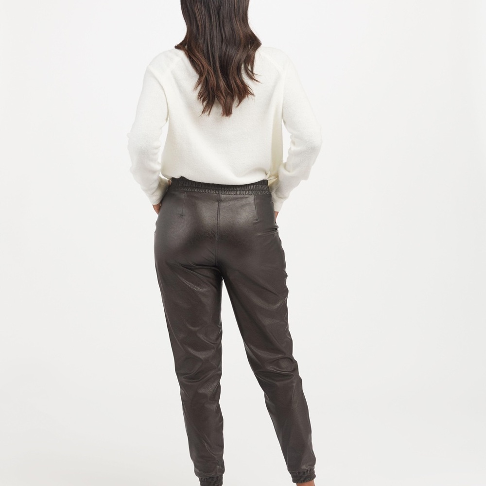 SPANX Faux Leather Jogger Pants Size Small - Picture 2 of 8